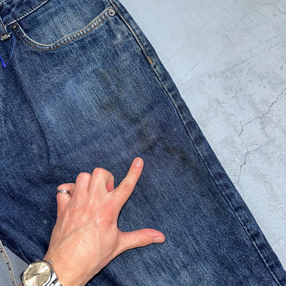 Patagonia Regular Straight 35x33 Organic Cotton Dark Denim Blue Jeans Zipper Fly