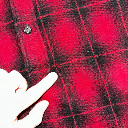 Pendleton 1930s VTG Wool Shirt Jacket Long Sleeve Flannel Buffalo Plaid 30s 40s