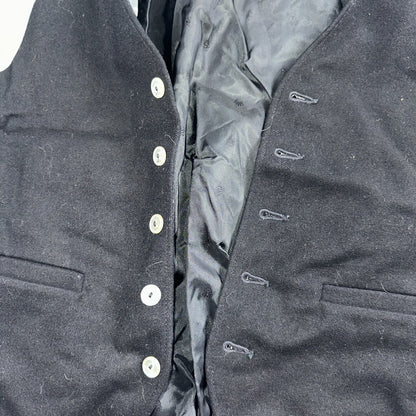 Vintage Buckle Back Vest Mens Black Waistcoat Size S 1940s 1950s 1960s Antique