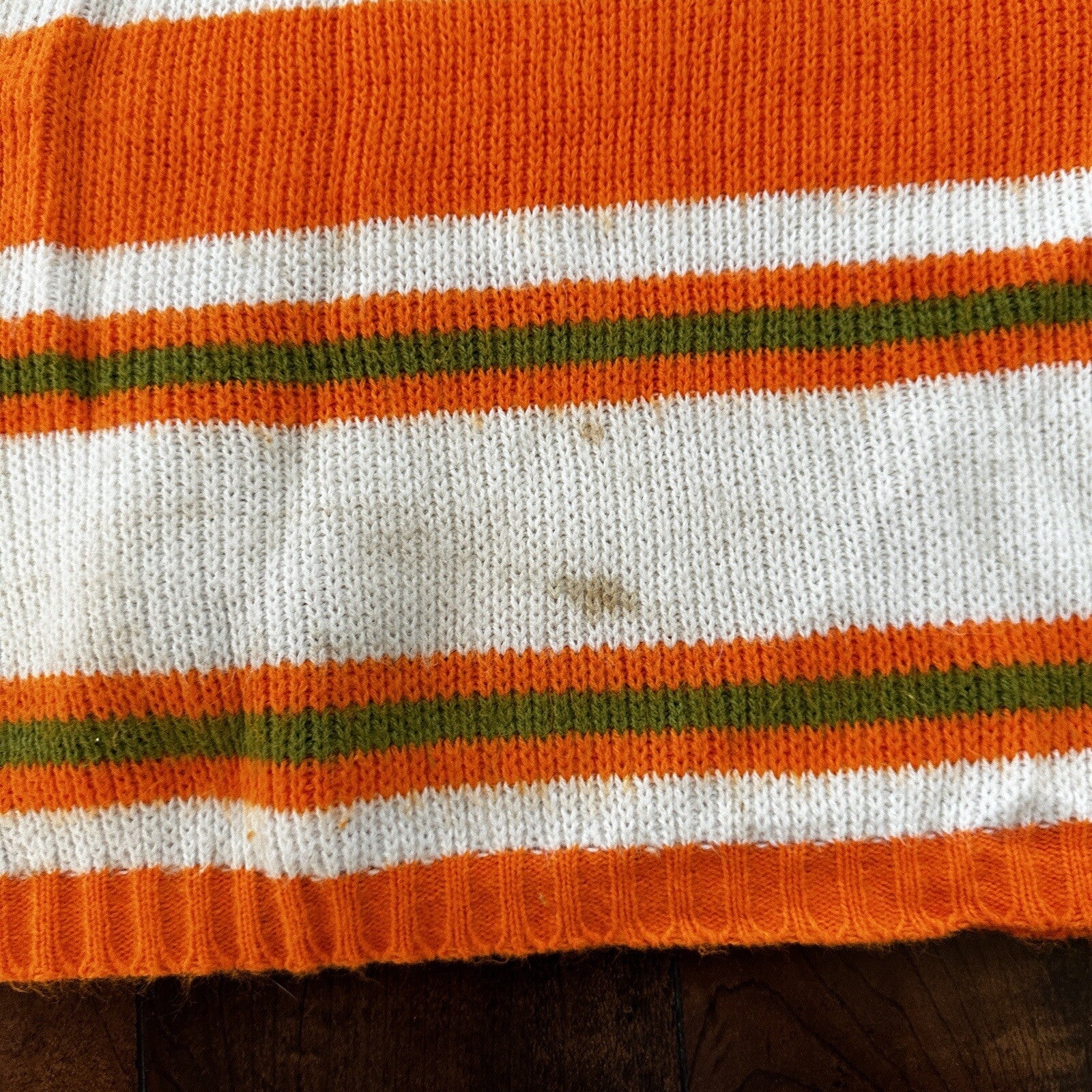 Sweater Vest Vintage Rockabilly Orange 1960s 60s Stripe 70s Rare Hipster