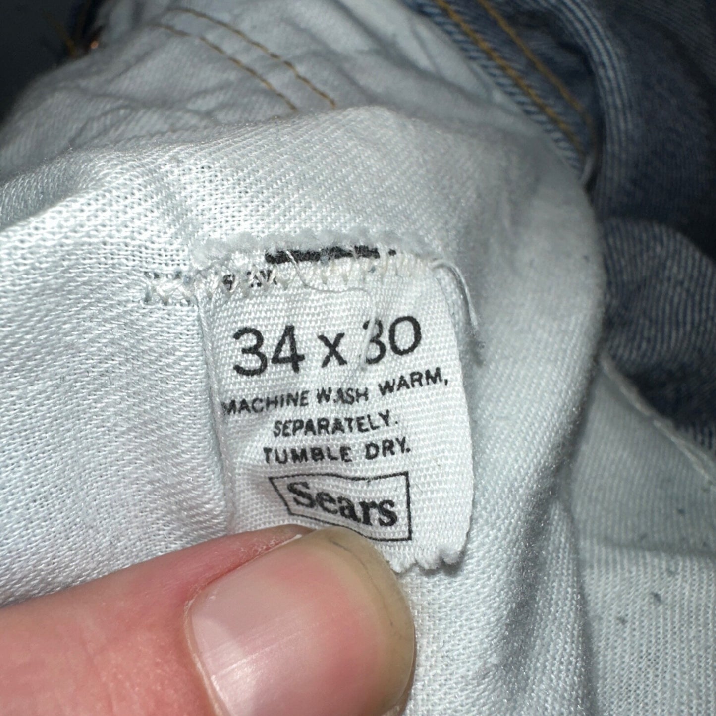 VTG 70s Sears Roebucks Jeans 34x30 Mens USA Rockabilly Dark Rockabilly Scovill