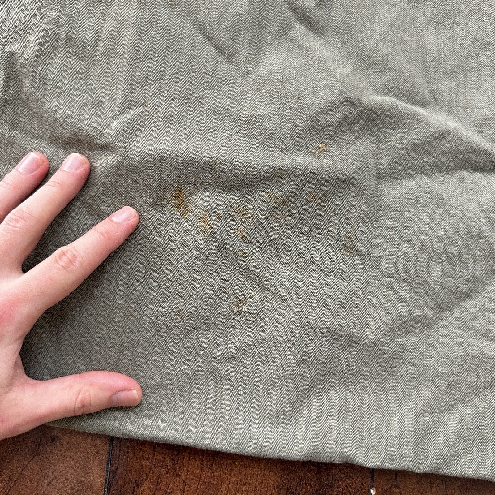 VTG WWII HBT Garment Laundry Bag Military Denim 1940s 40s 50s Stencil