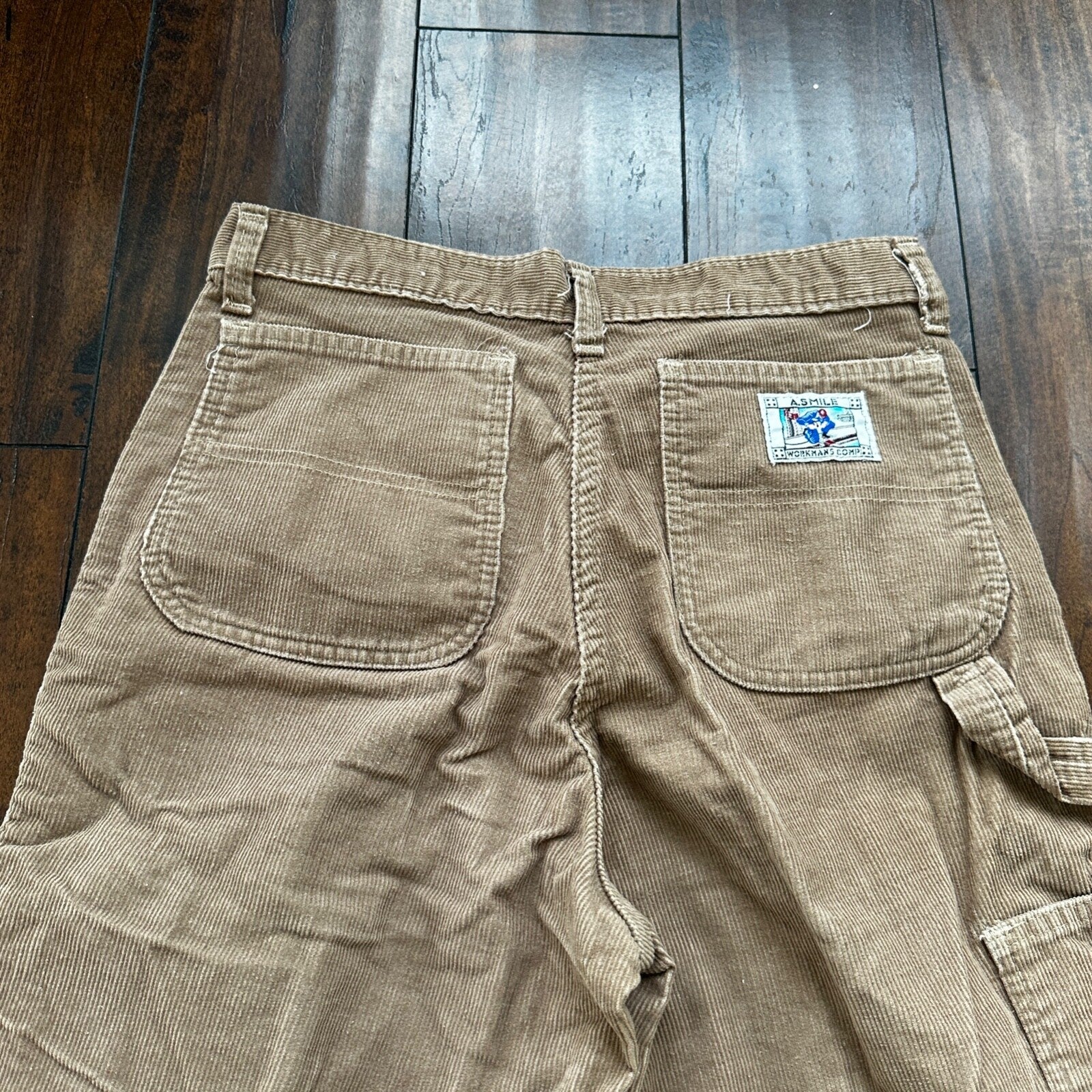 VTG 60s A SMILE USA Brown Corduroy Pants 32 70s 28x25 Capri Cut Cowboy RARE