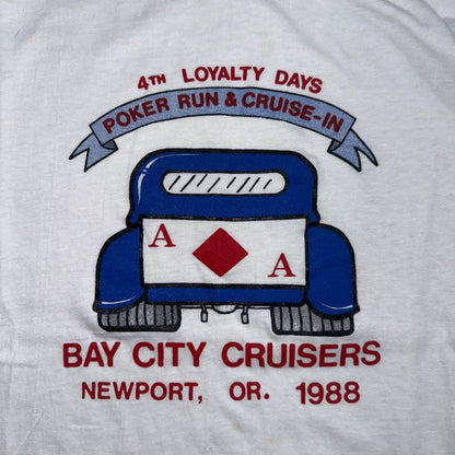 Poker Run Newport Oregon VTG T Shirt 1988 80s Cars Ace Diamond Gamble Cars Cool