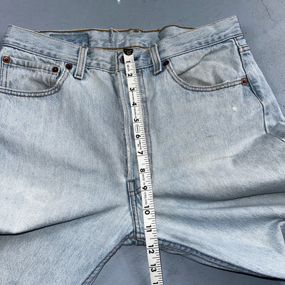 Levis 501 Vintage 90s USA XX Straight Leg Jeans Blue Light Wash 33x34 Act 31x32