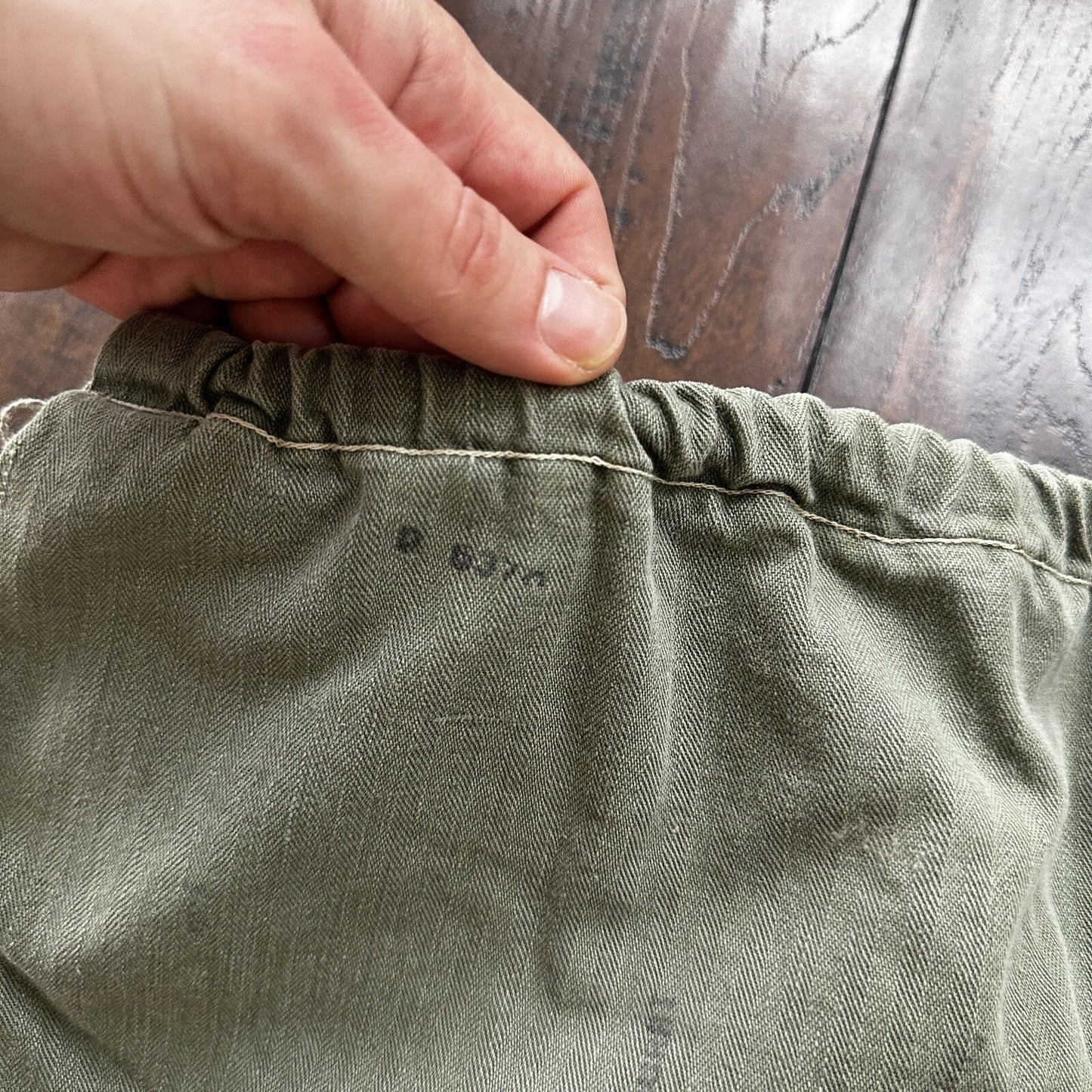 VTG WWII HBT Garment Laundry Bag Military Denim 1940s 40s 50s Stencil