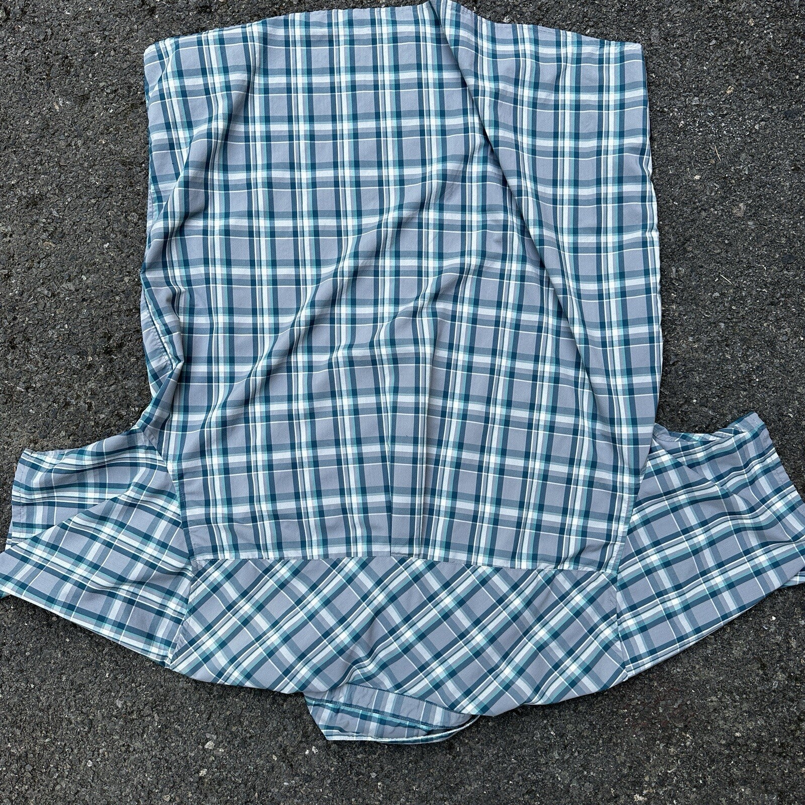 Patagonia Worn Wear Button Up Snap Shirt Short Sleeve Blue Gray Plaid Men Sz 2XL