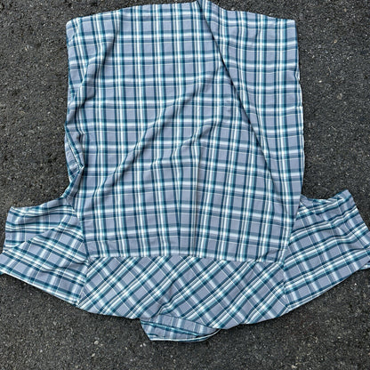 Patagonia Worn Wear Button Up Snap Shirt Short Sleeve Blue Gray Plaid Men Sz 2XL