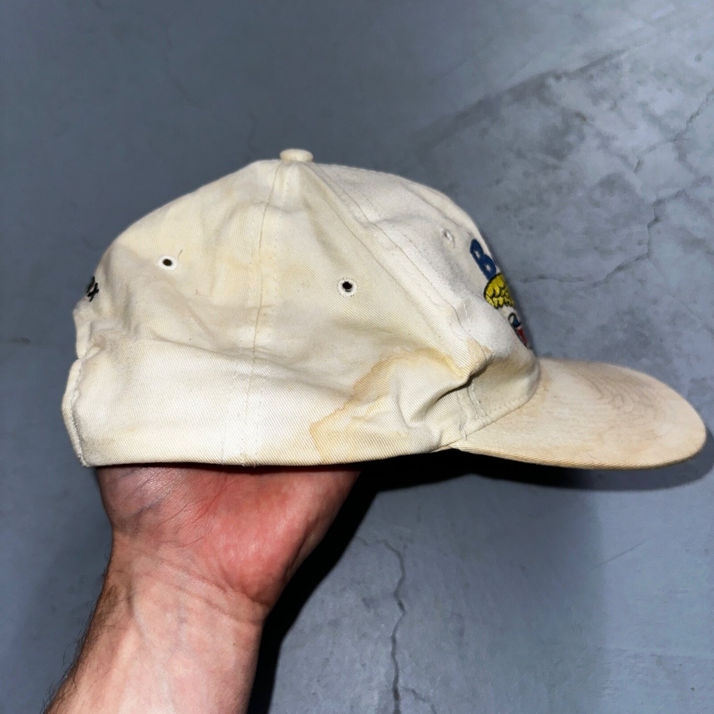 Bald In The USA VTG Hat Cap Snapback Dad Bald Eagle American Flag USA Shoebox