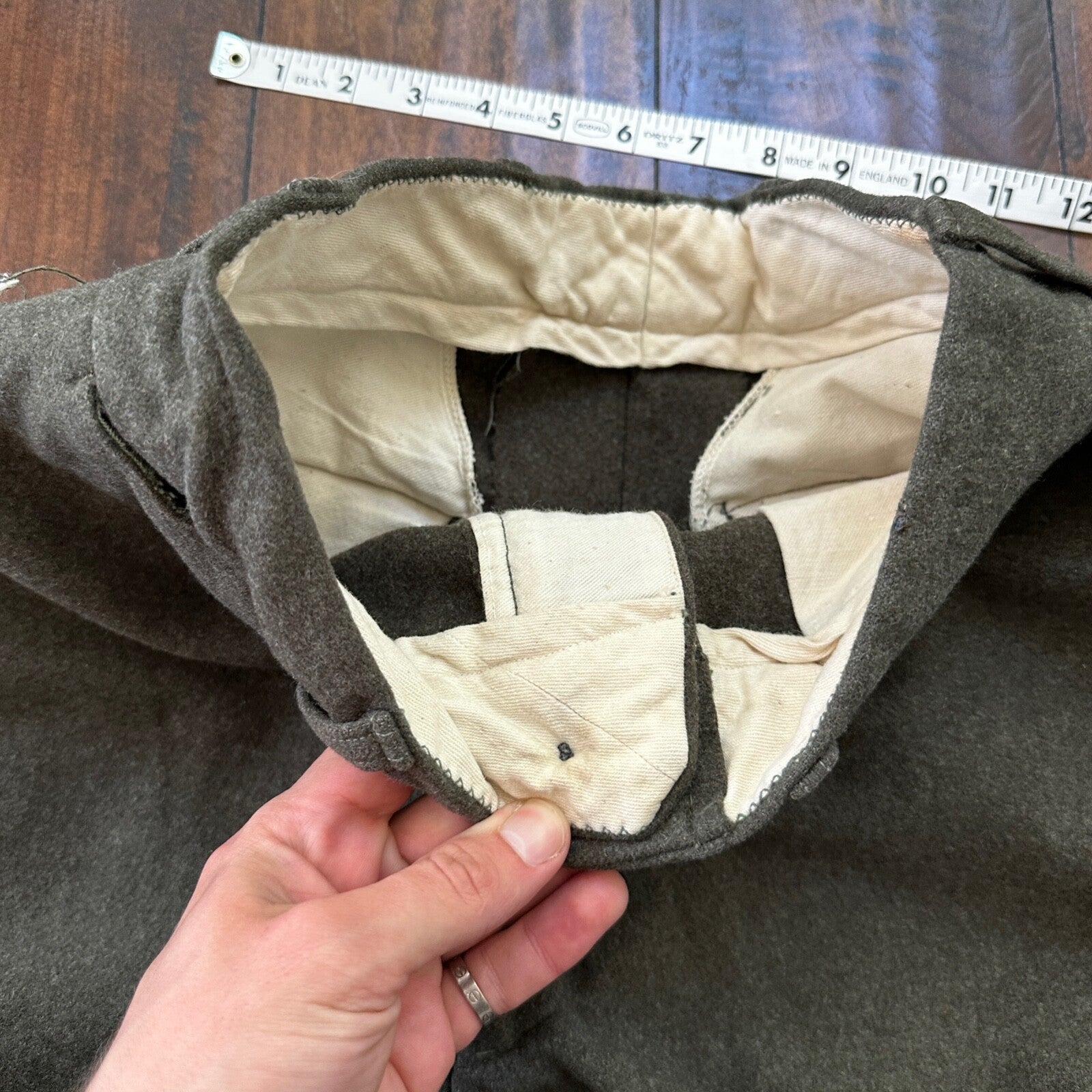 WWII Wool US Army Trousers Pants 25x26 Military 1940s 40s Slacks OG HBT Pockets