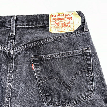 Levis 501 Vintage Y2K XX Straight Leg Jeans 90s Black Med Wash 36x34 Act 31x32