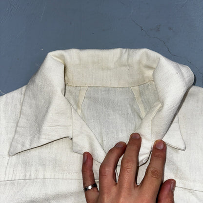 Chore VTG Womens Button Front Blouse Shirt Crop Rockabilly Western 70s 80s