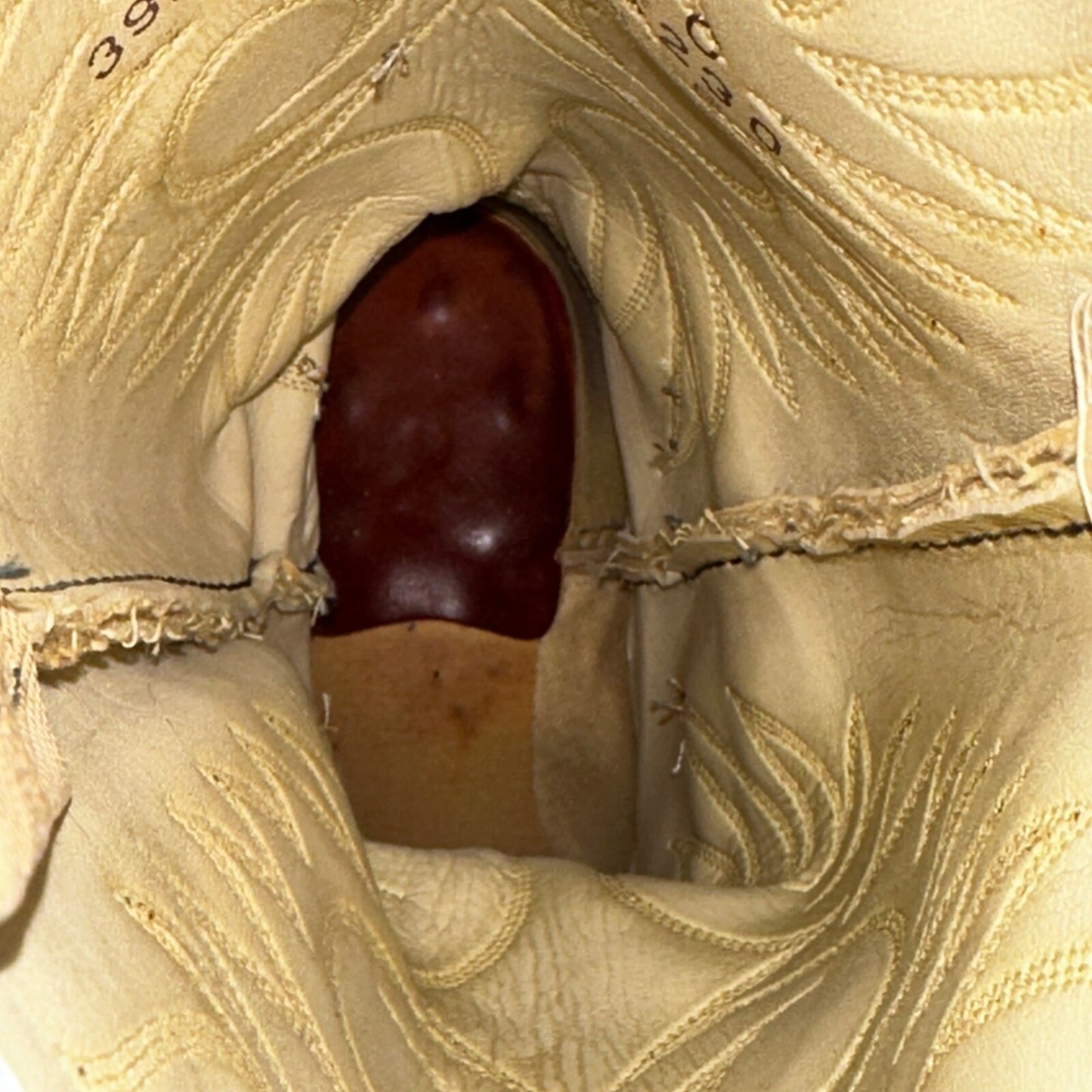 Acme Womens Vintage Brown Leather Western Stacked Heel Cowboy Boots Size 8C