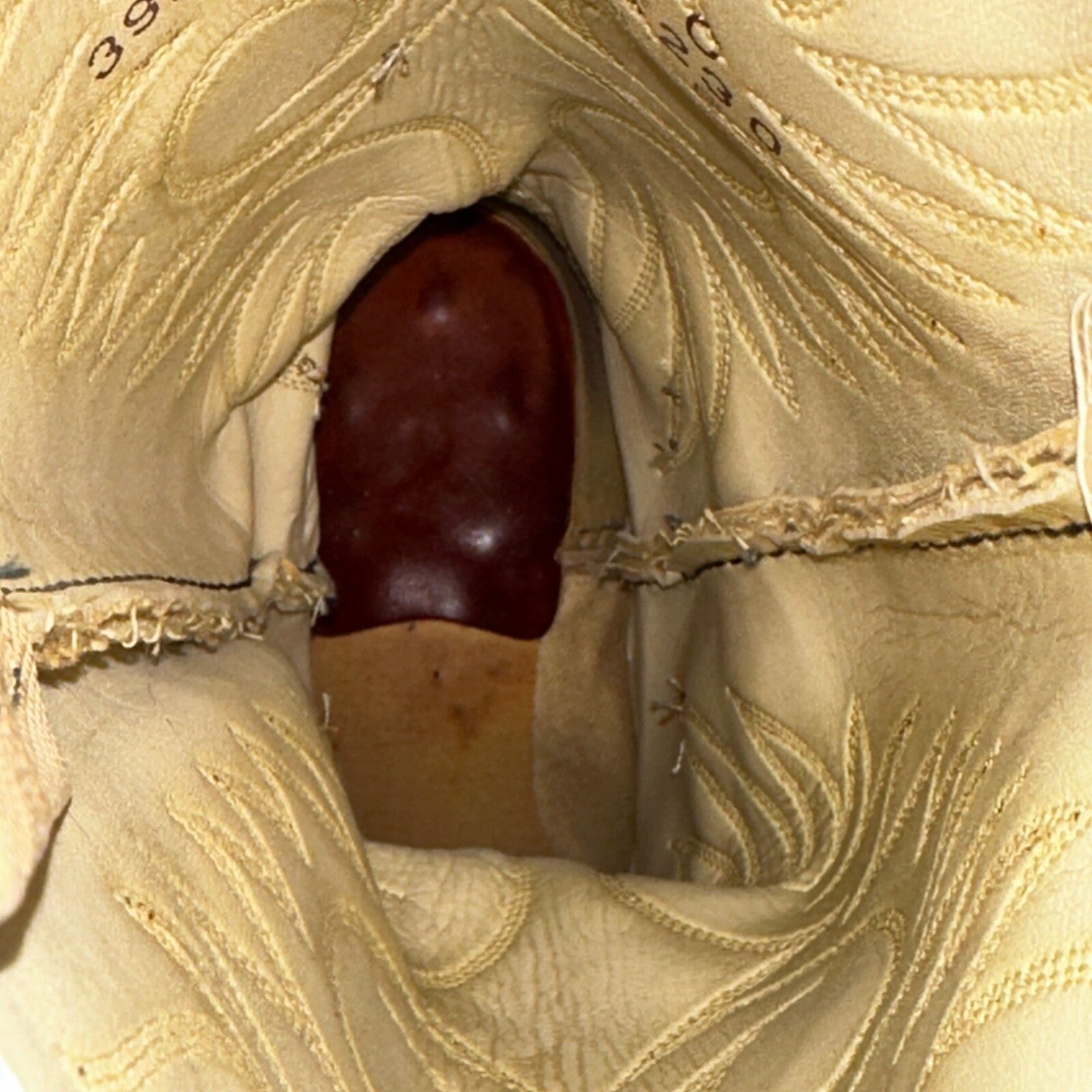 Acme Womens Vintage Brown Leather Western Stacked Heel Cowboy Boots Size 8C