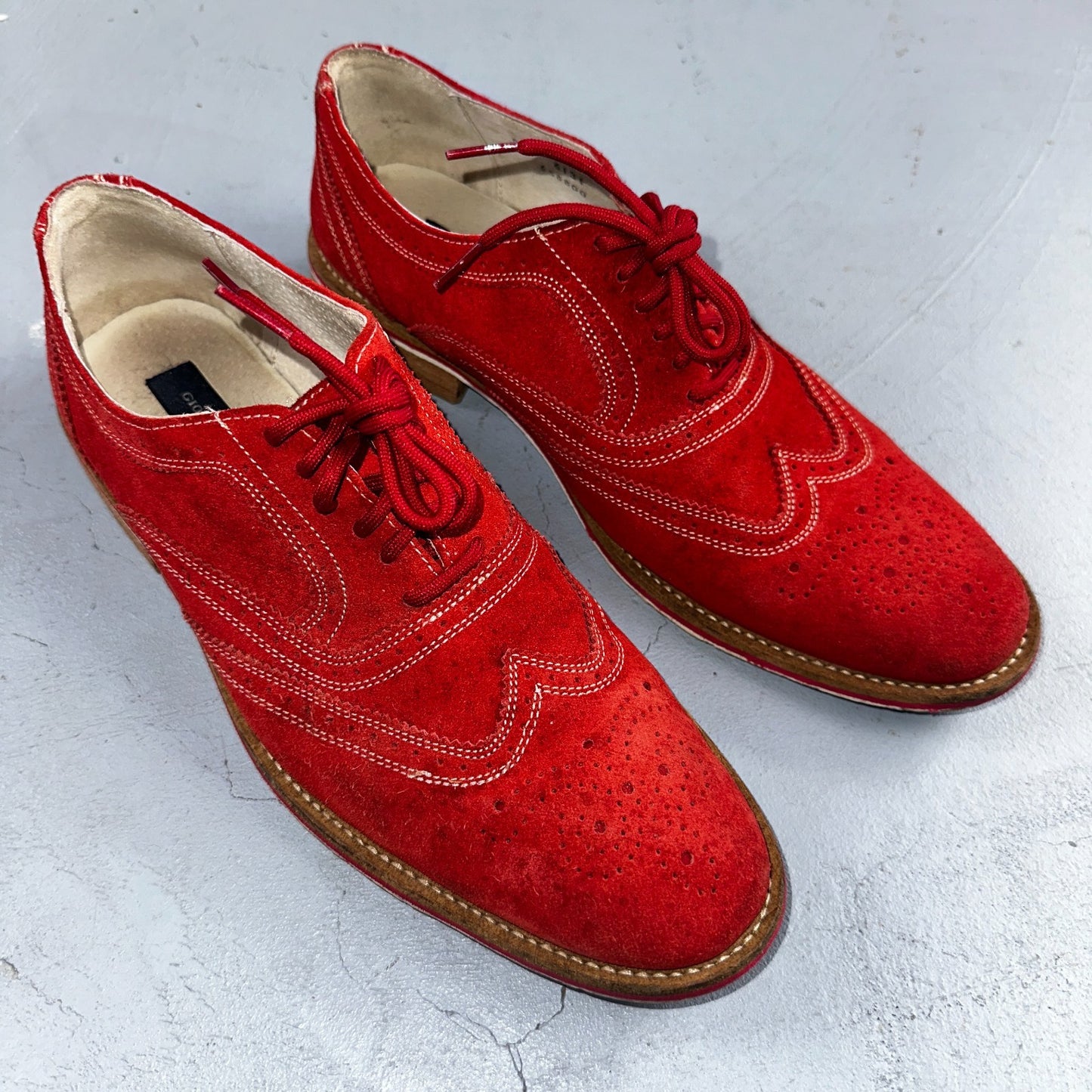 Giorgio Brutini Men's Oxford Suede Wing Tip Red Dress Shoes Men's 9 Nice