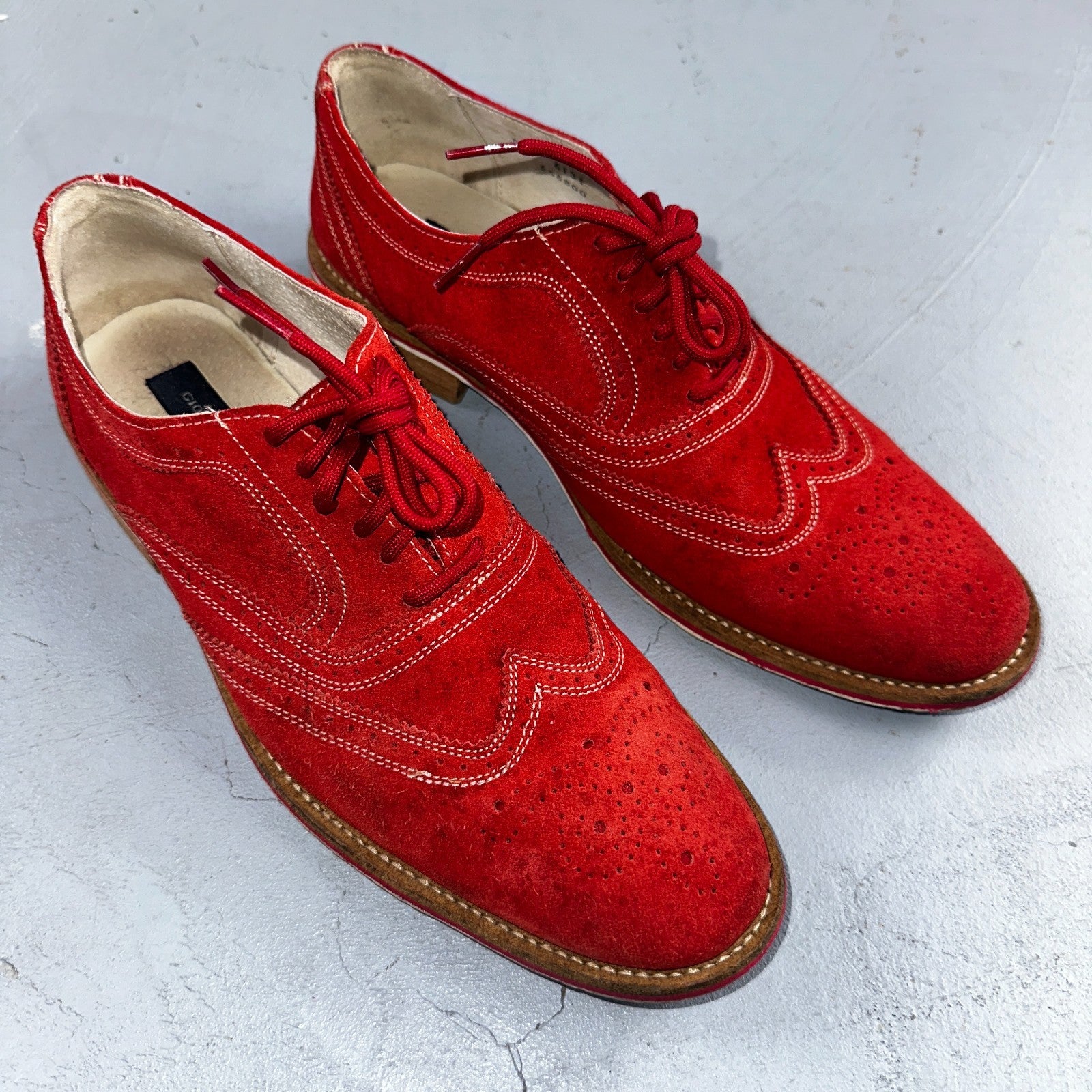 Giorgio Brutini Men's Oxford Suede Wing Tip Red Dress Shoes Men's 9 Nice