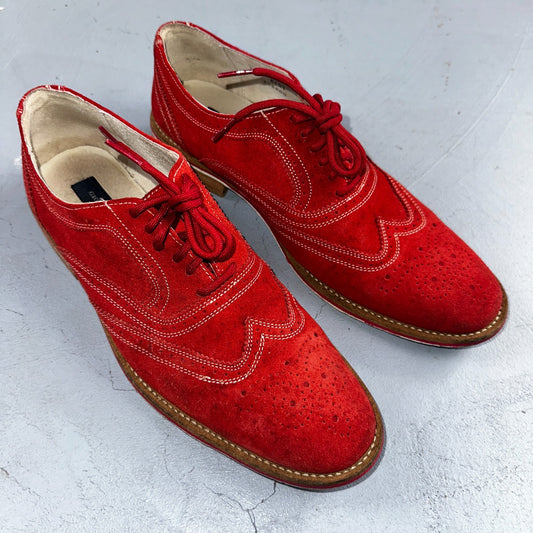 Giorgio Brutini Men's Oxford Suede Wing Tip Red Dress Shoes Men's 9 Nice