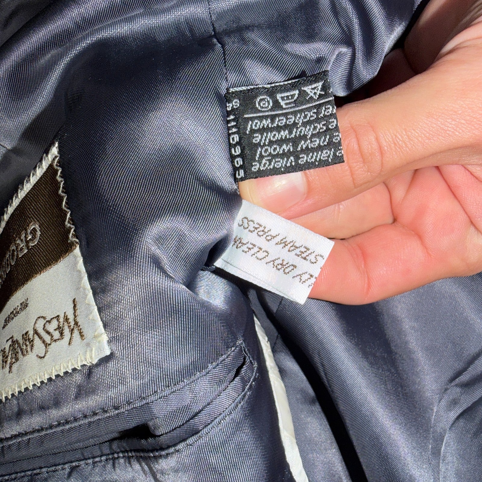 YSL Yves Saint Laurent Vintage Gray Grodin Jacket 38 Blazer Coat France Suit 80s