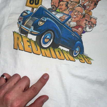Funny Reunion Middle Finger 90s VTG T Shirt Stafford Graphic Single Stitch 1996