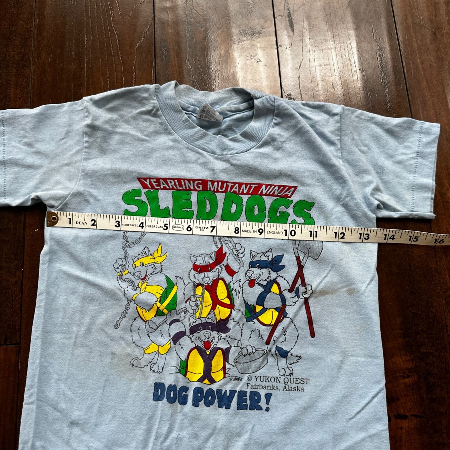 Teenage Mutant Ninja Turtles Dogs Sleddogs Vintage T Shirt 80s Kids S Alaska Rap