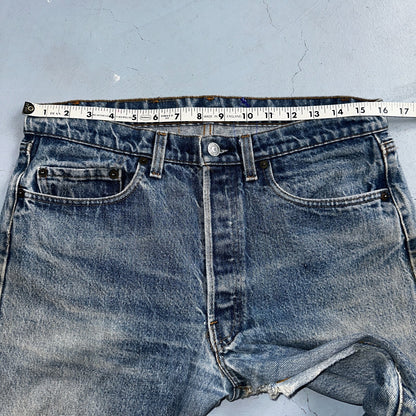 Levis 501 Vintage 80s USA XX Straight Leg Jeans Blue Light Wash Act 32x24 Capri