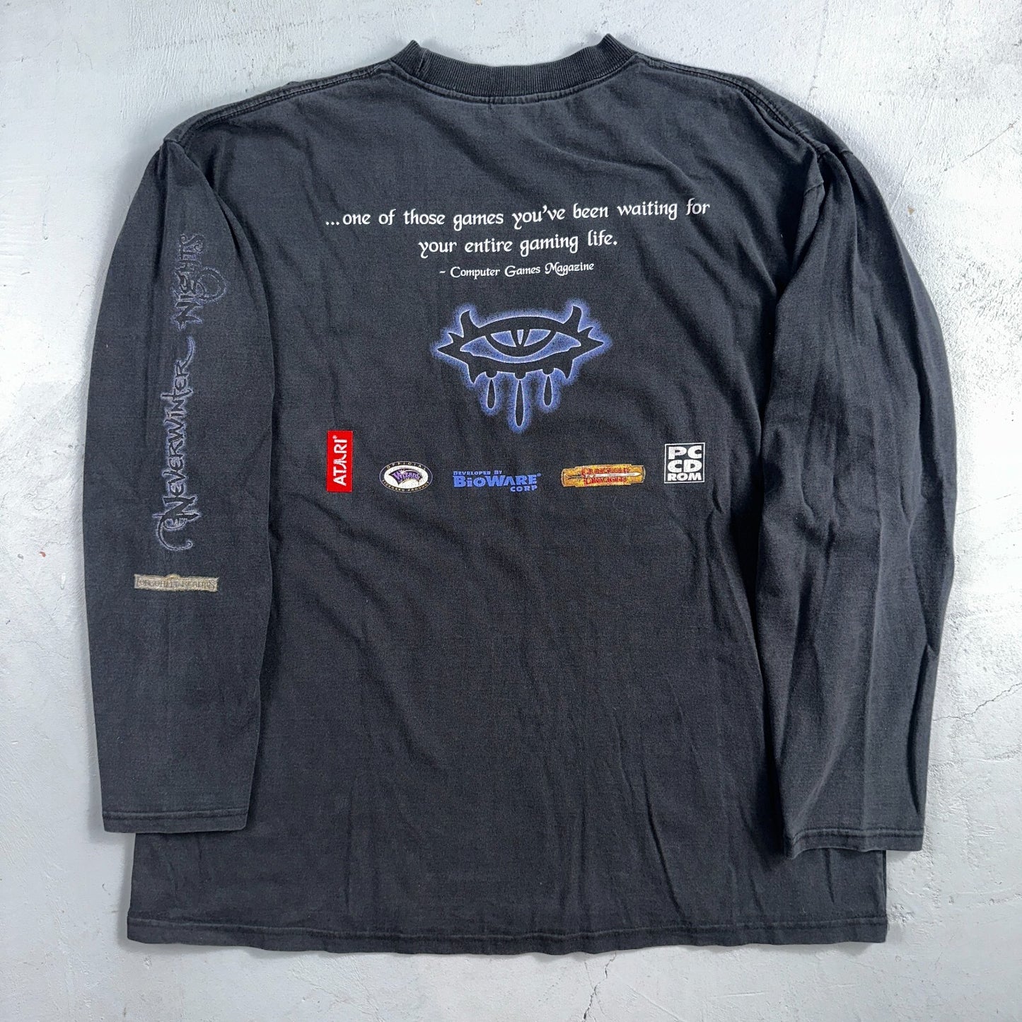 VTG Neverwinter Nights Faded Video Game Promo Shirt XL Atari Bioware WOTC Y2K 90