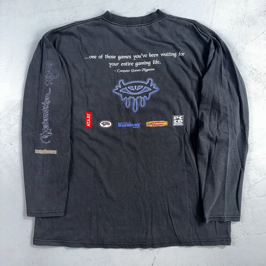 VTG Neverwinter Nights Faded Video Game Promo Shirt XL Atari Bioware WOTC Y2K 90