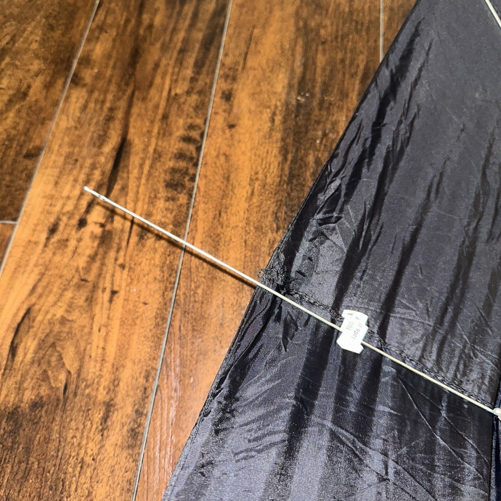 Vintage Telescoping Umbrella Leather Handle and Case 70s 80s Antique Black Basic