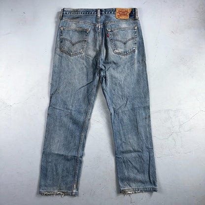 Levis 501 Vintage 90s Europe Straight Leg Jeans Blue Light Wash 36x36 Act 34x29