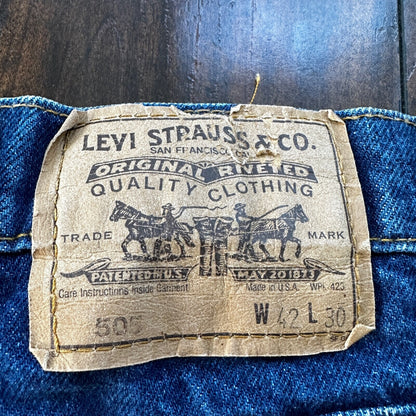 VTG Levis 505 Jeans 42x30 Orange Tab 90s 80s Made in USA 501 Tag Act 40x28