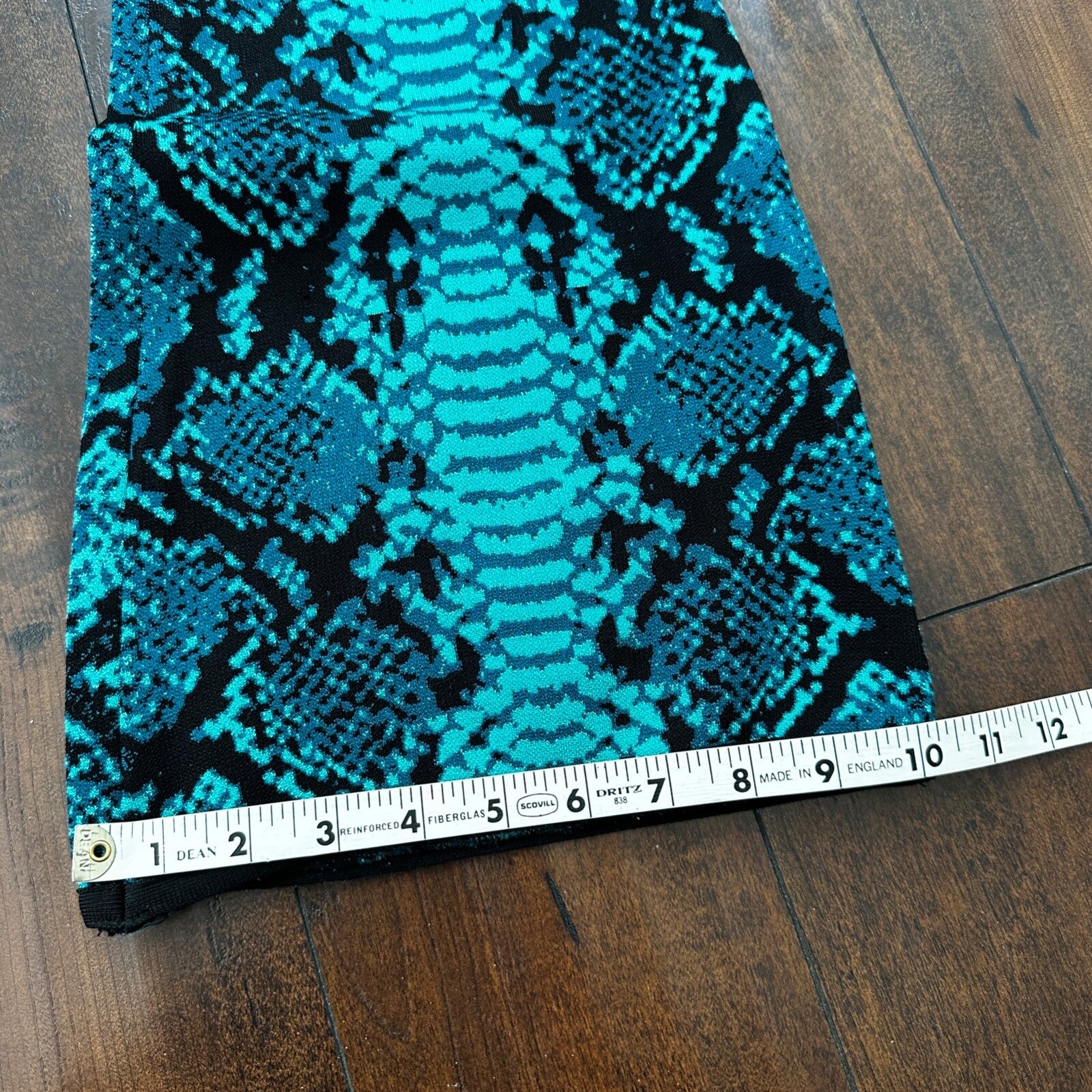 Vintage Yoga Crazy Print Hippie Boot Cut Beach Teal Green Black Gym 90s Y2K