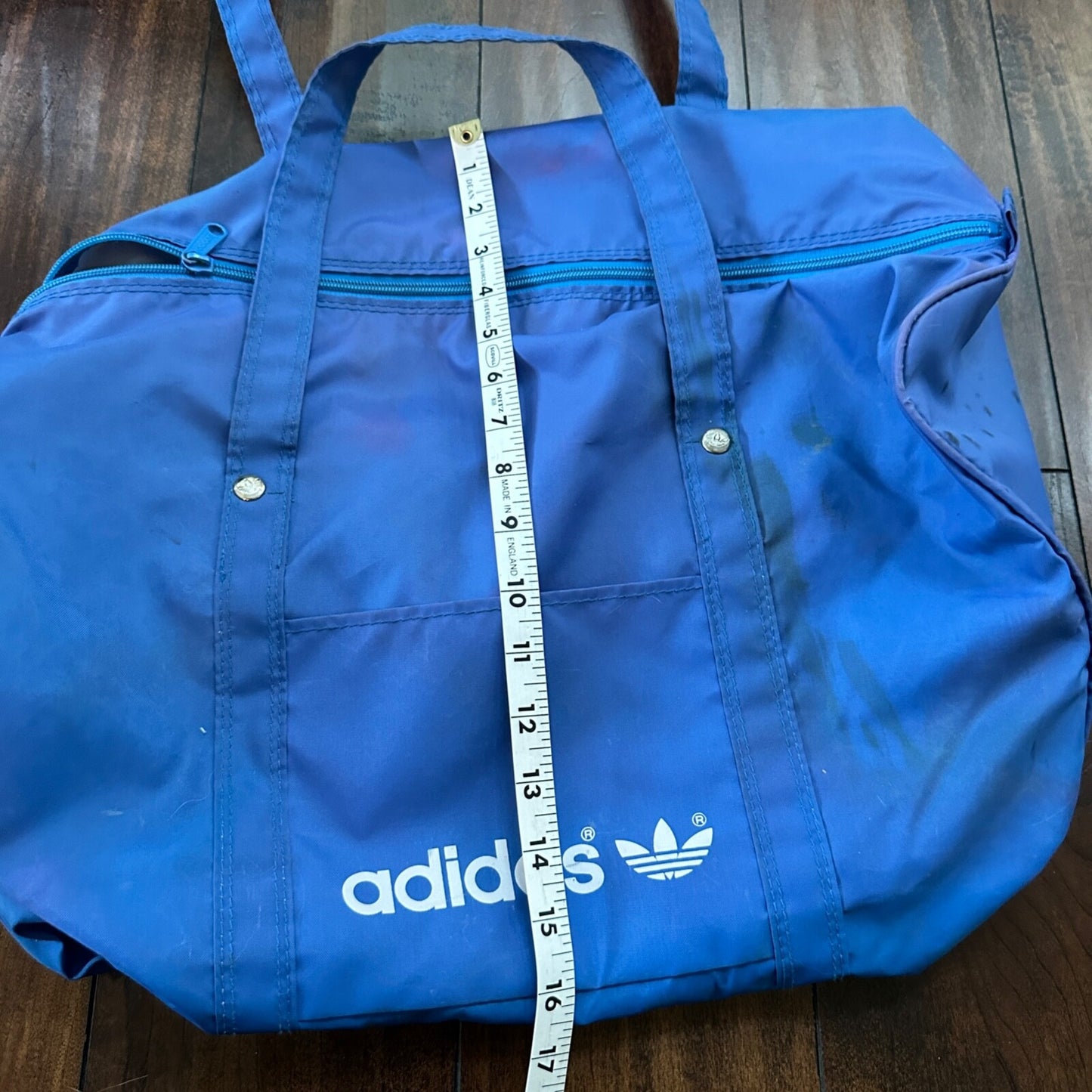 Adidas Vintage Duffle Bag Gym Travel Retro Spellout Light Blue Duffel Travel 80s