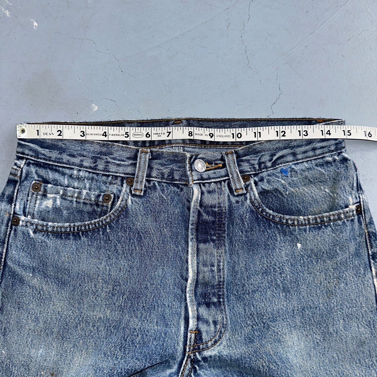 Levis 501 Vintage 80s USA XX Straight Leg Jeans Blue Light Wash 31x34 Act 30x32