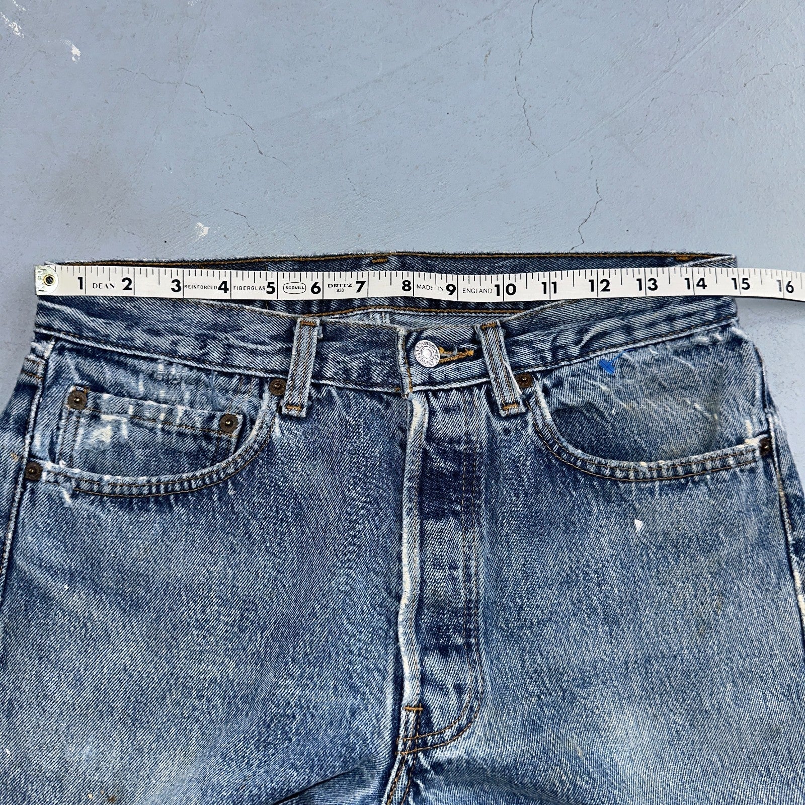 Levis 501 Vintage 80s USA XX Straight Leg Jeans Blue Light Wash 31x34 Act 30x32