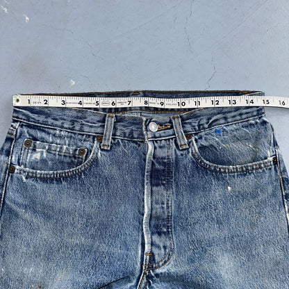Levis 501 Vintage 80s USA XX Straight Leg Jeans Blue Light Wash 31x34 Act 30x32