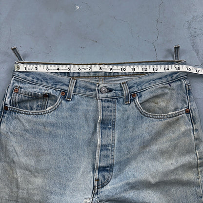 Levis 501 Vintage 90s USA XX Straight Leg Jeans Blue Light Wash 34x34 Act 32x32