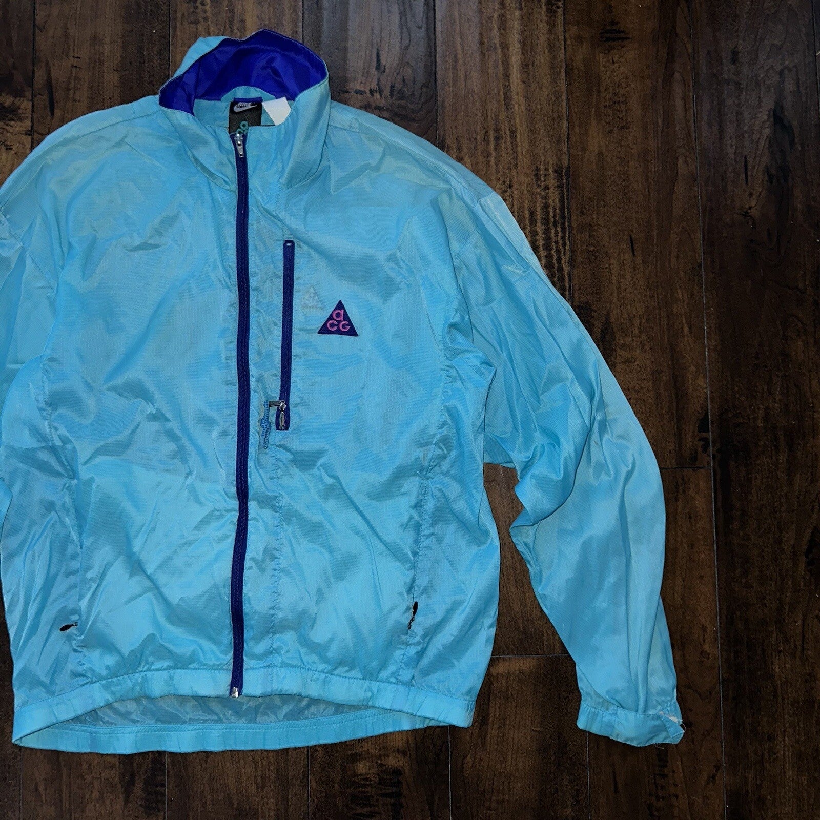 Vintage Nike ACG All Conditions Gear Windbreaker Jacket Coat 90s Blue Medium