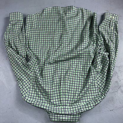 Ralph Lauren Shirt Mens Large Green Blue Tattersall Button Up Preppy Non Iron