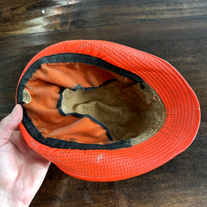 Vintage 1950s Fisherman Hunting Hat Cap Bucket Orange 7 1/8 WWII 50s 60s
