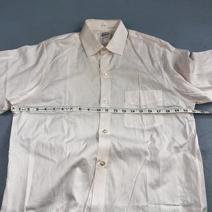 Vtg 40s 50s Penneys Towncraft Dress Shirt Mens 15 Red Polka Dot White Crisp