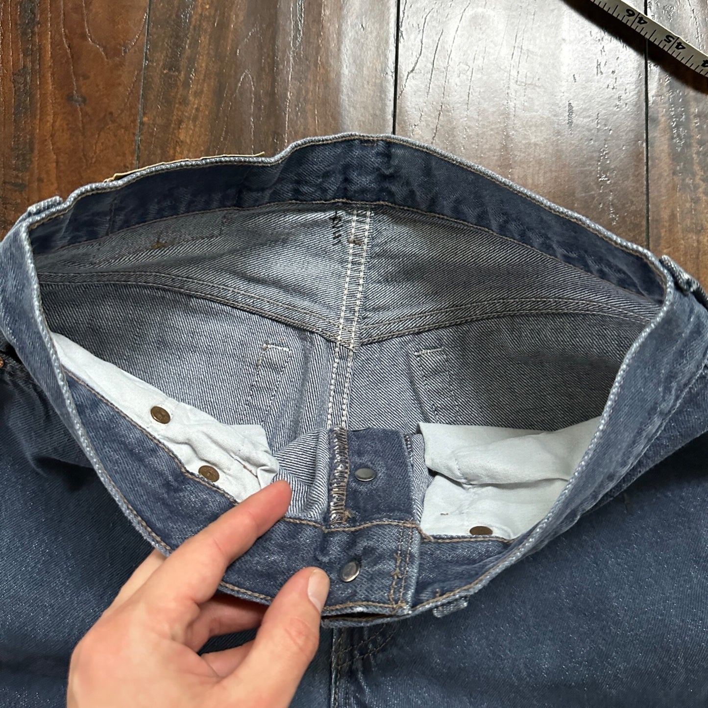 Levis VTG 90s 501 Button Fly 31x32 USA Tag Jeans Straight Wash Blue XX Act 28x31