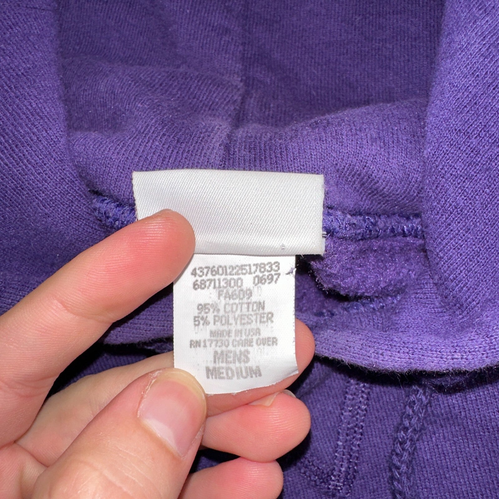 Vintage Pro Spirit Hoodie Adult M Purple Pullover Sweatshirt Made USA Mens 80s