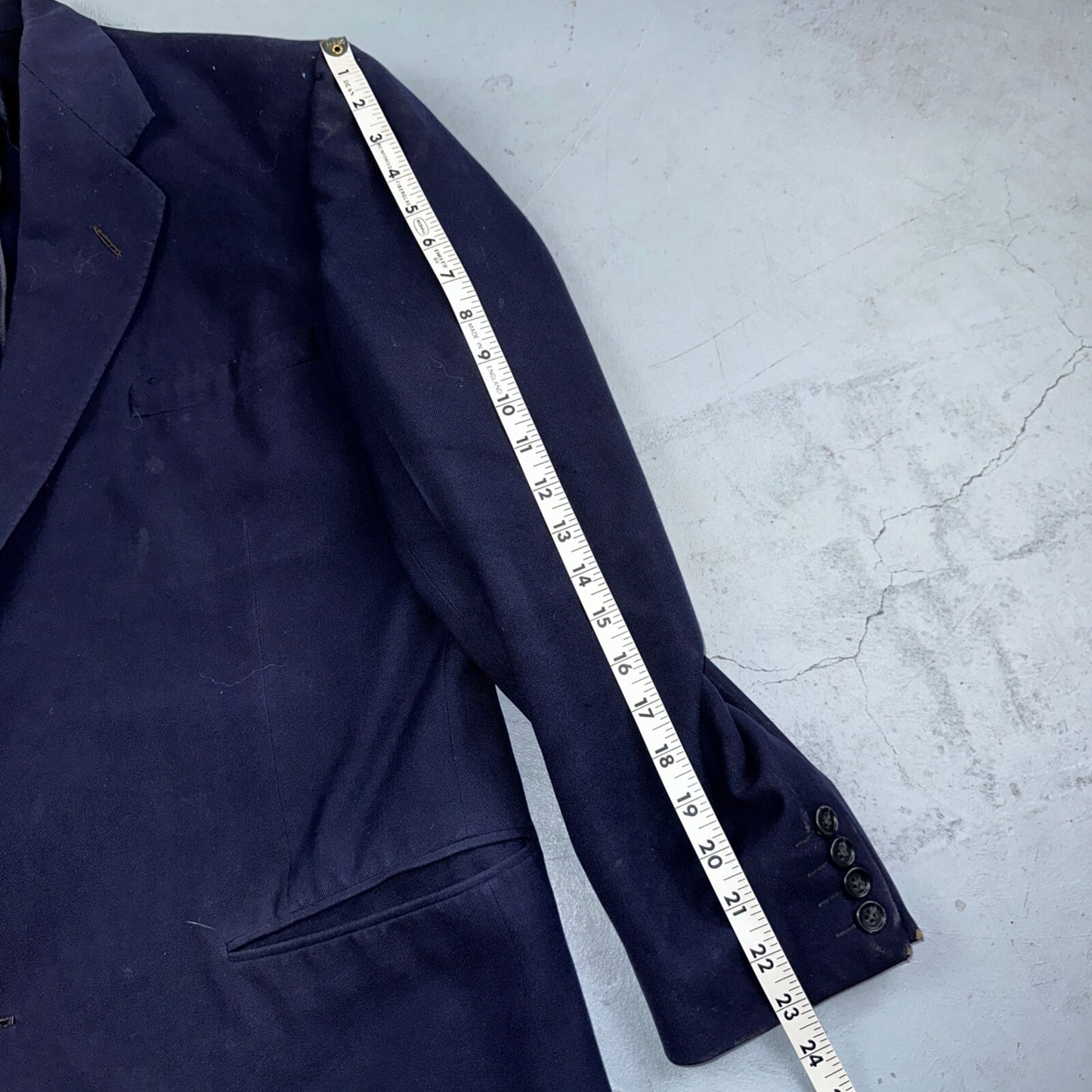 VTG Mens 2 PC Suit 42 Jacket Coat Pants Blue Rockabilly 1950s Thrashed Ripped