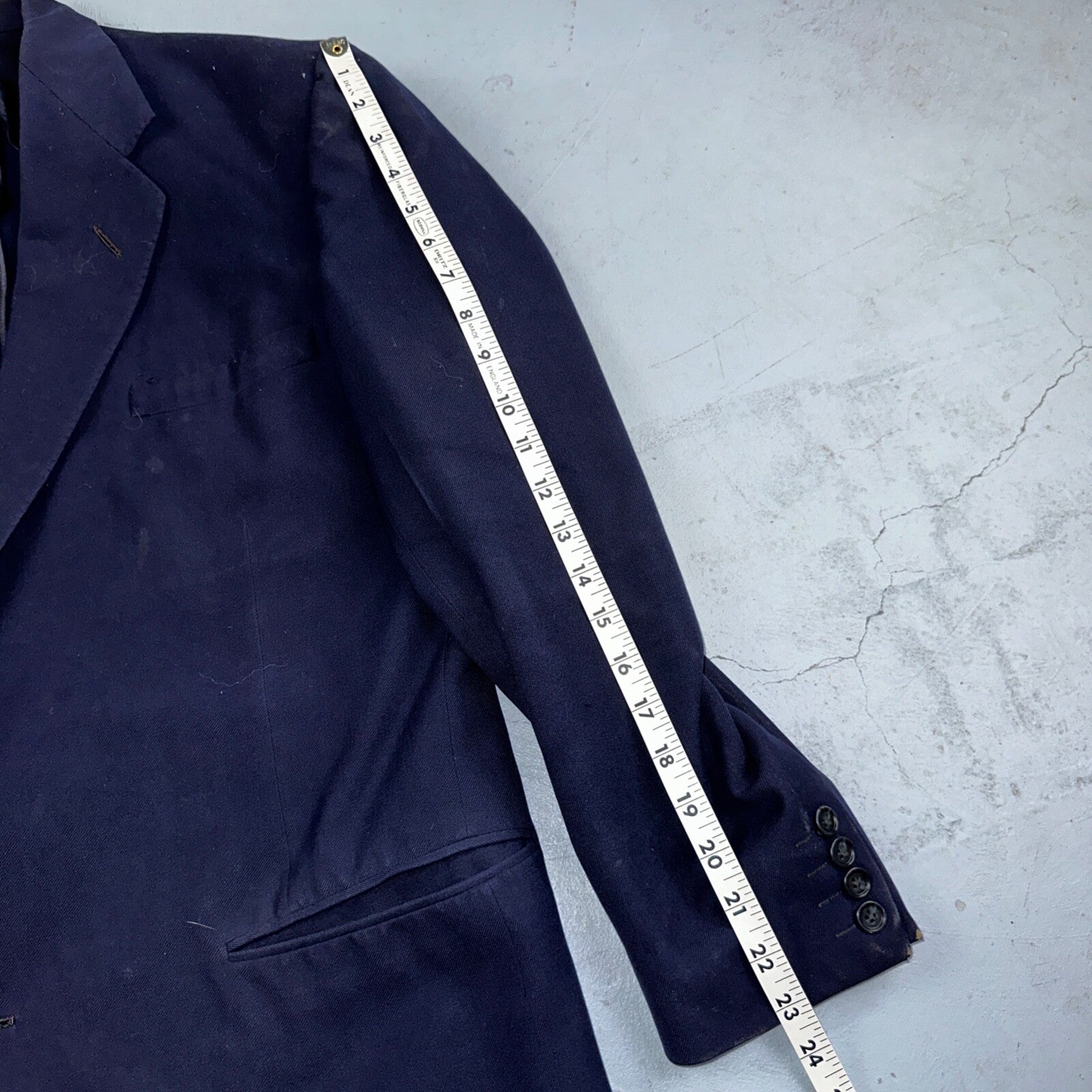 VTG Mens 2 PC Suit 42 Jacket Coat Pants Blue Rockabilly 1950s Thrashed Ripped