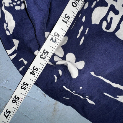 Vintage 60's Ui-Maikai Barkcloth Red and Blue Hawaiian Dress Lot Needs Repairs