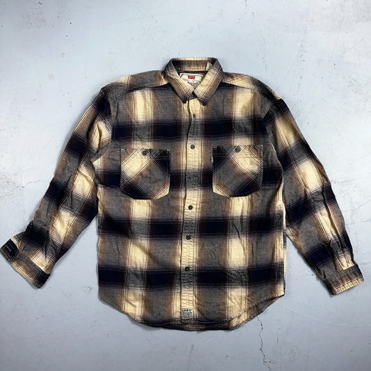 Levis Men's Plaid Flannel Shirt Size M Front Pockets Made in Russia Vintage Y2K