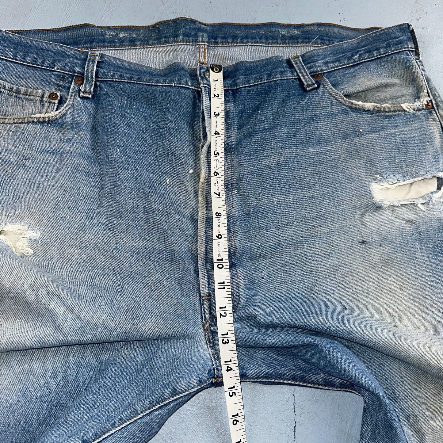 Levis 501 Vintage 80s Redline Selvedge USA XX Jeans Light Wash 48x30 Act 44x26