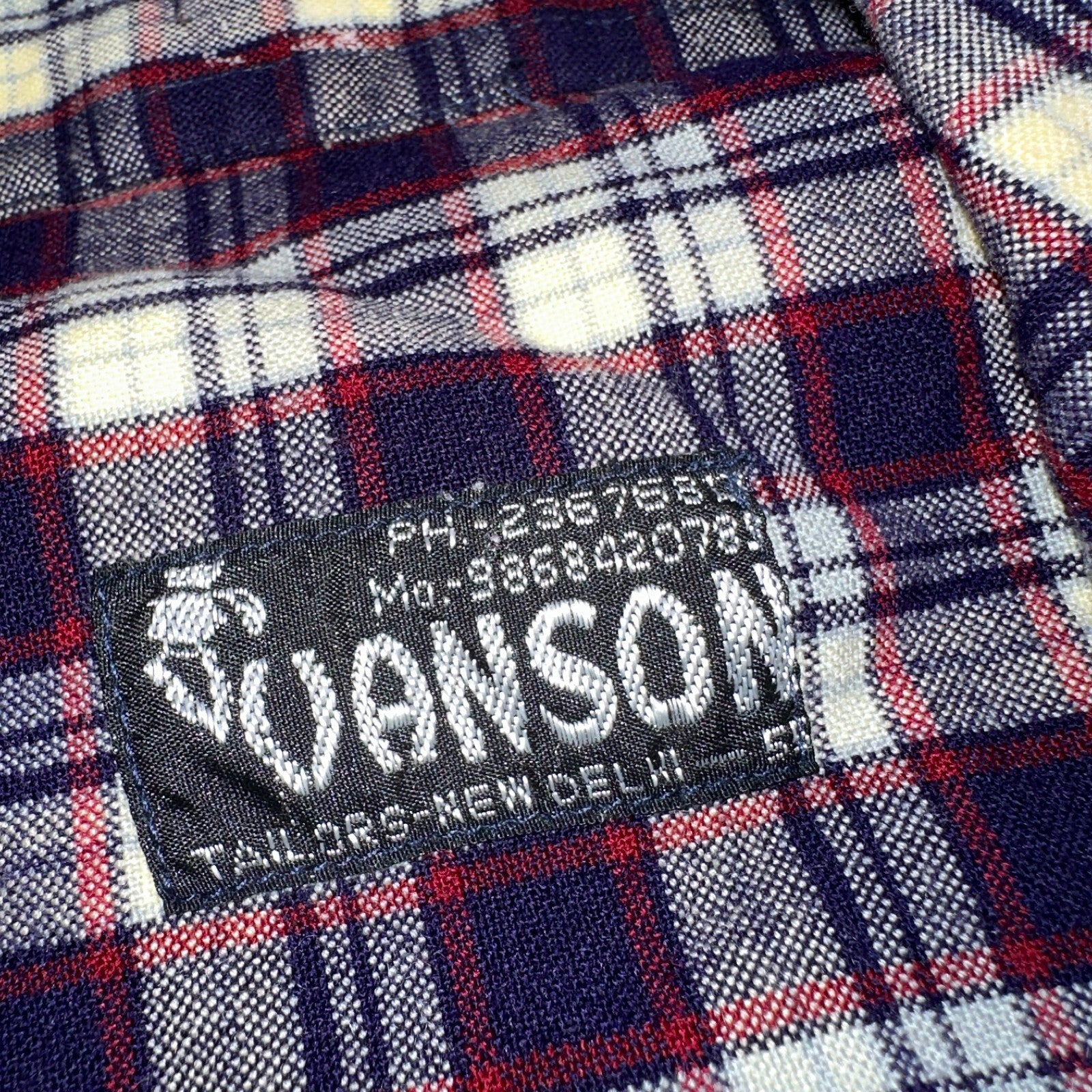 Vanson Flannel Shirt Plaid 1960s 1970s Rockabilly Black Red Grunge Wool Like Mat