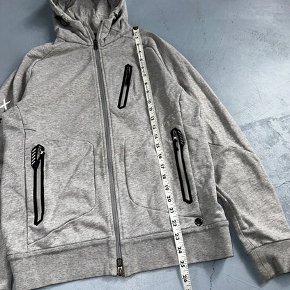 RLX Ralph Lauren Hoodie Mens Medium Gray Hybrid Pullover Gray Logo Training Gym