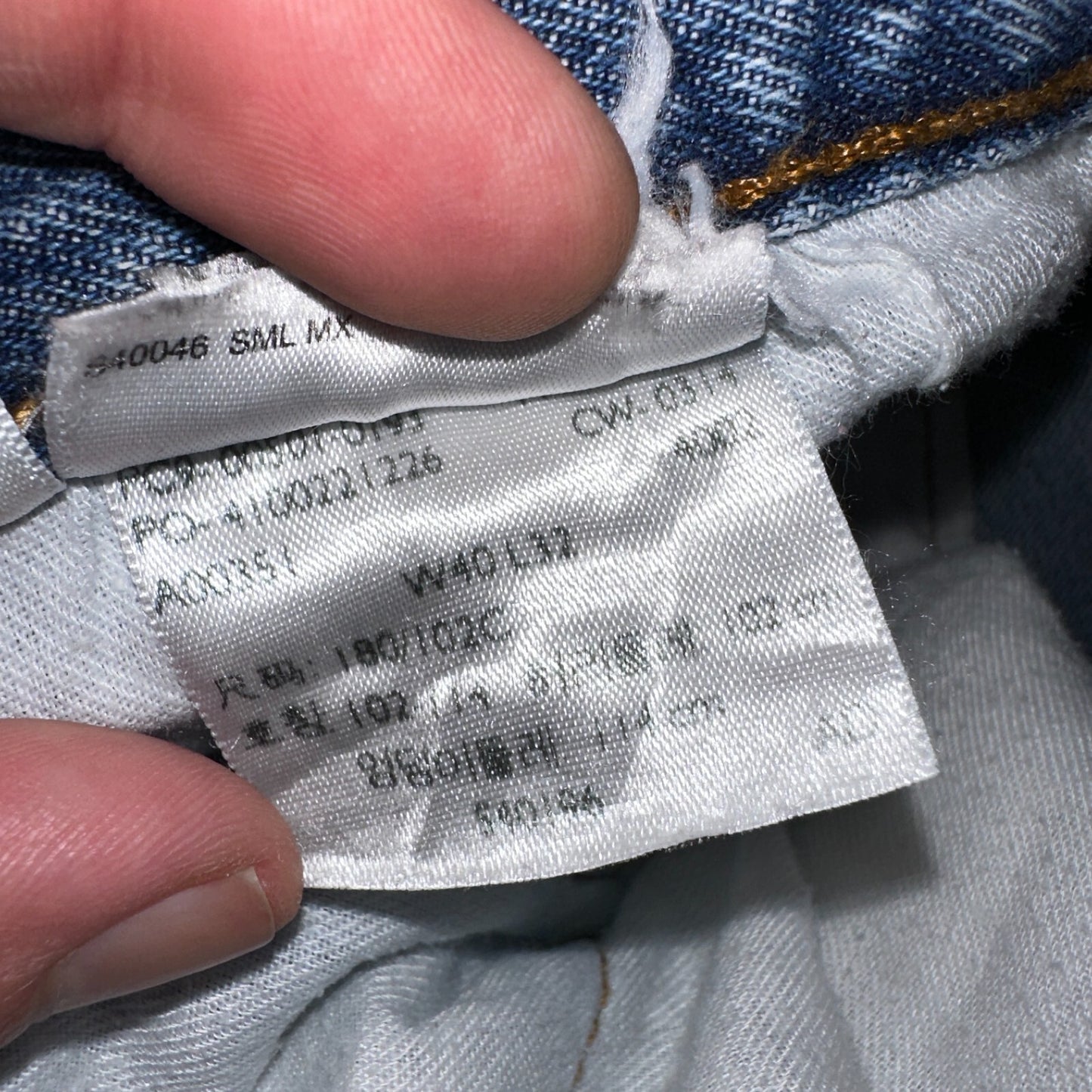 Levis 501 Y2K XX Straight Leg Jeans Blue VTG Light Wash 40x32 Act 40x30